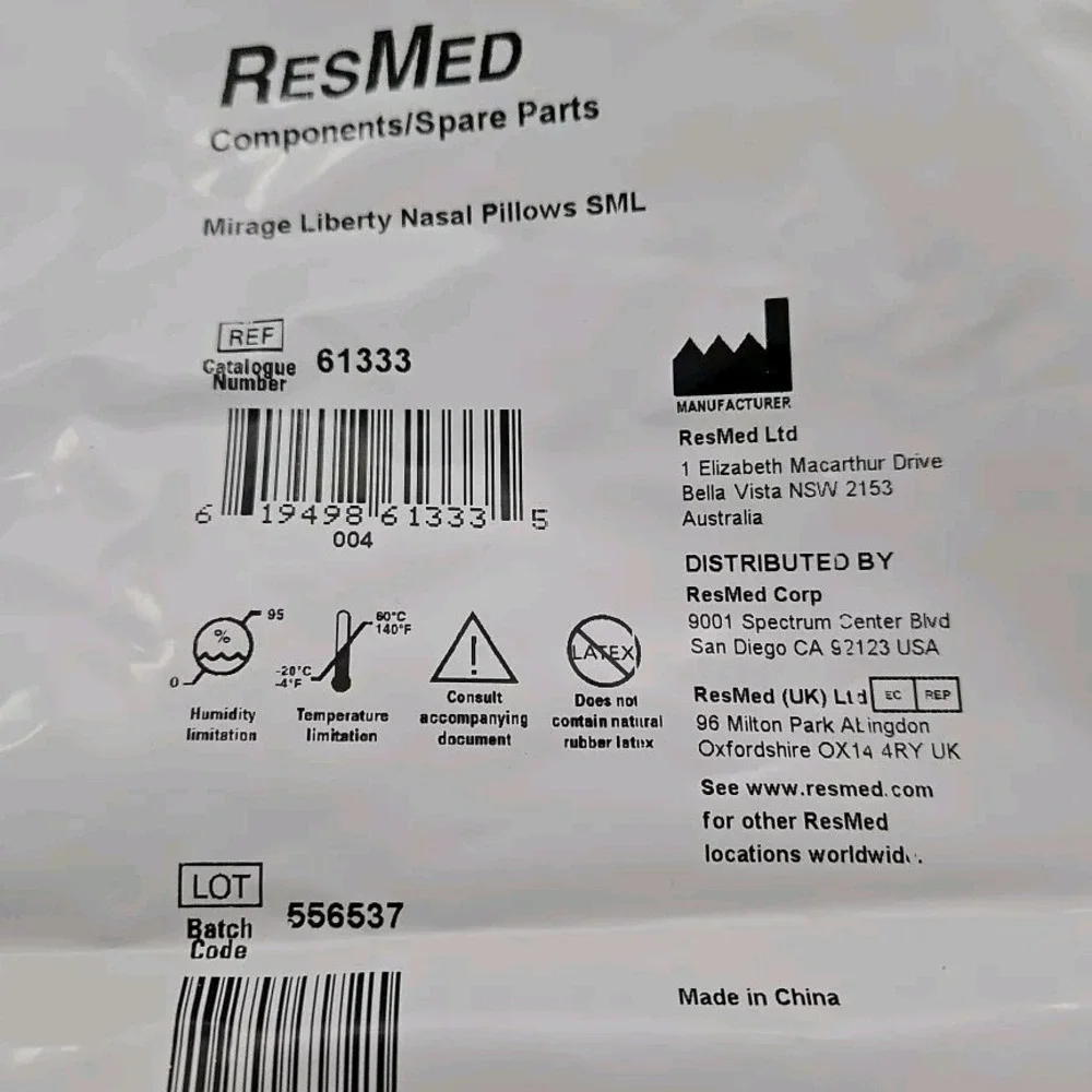 Resmed Mirage Liberty Full Face Nasal Pillow Inserts Size Small Brand New 61333